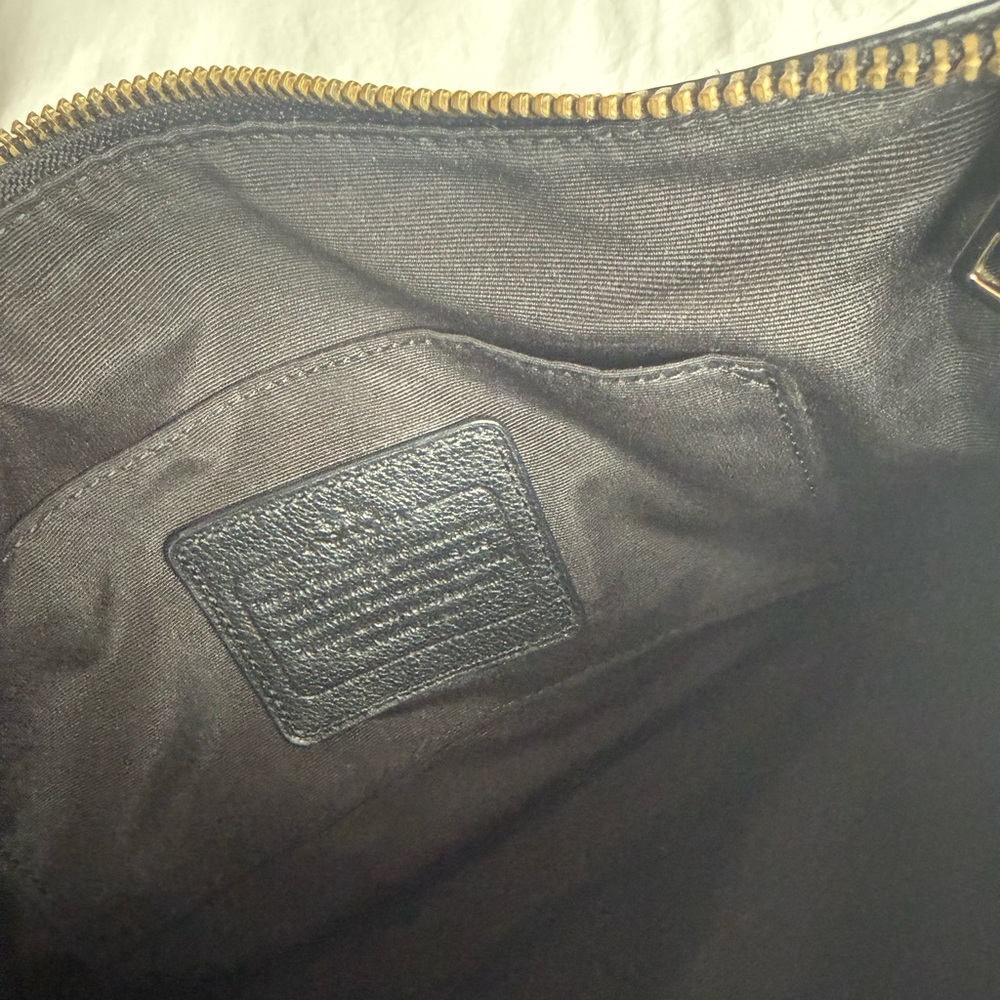 Coach Black Pebbled Leather Shoulder Bag - Picture 7 of 12
